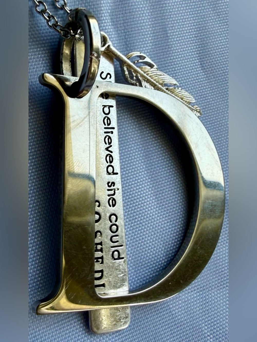 Authentic Dior Repurposed D Charm Necklace Inspirational Statement Pendant OOAK